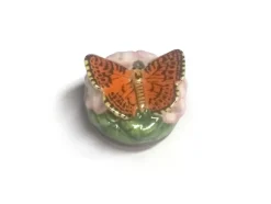Halcyon Days Silver Washed Fritillary Trinket Box- Halcyon Days Enamels