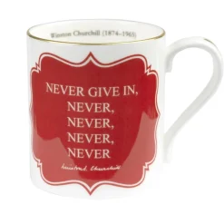 Halcyon Days Sir Winston Churchill Never Give In Mug- Cultural Icons|Halcyon Days China