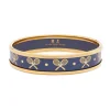 Halcyon Days Tennis Navy & Gold Medium Bangle- Bracelets & Bangles