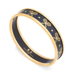 Halcyon Days Tennis Navy & Gold Medium Bangle- Bracelets & Bangles