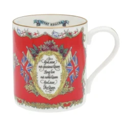 Halcyon Days Vivat Regina Red Mug- Halcyon Days China|Halcyon Days