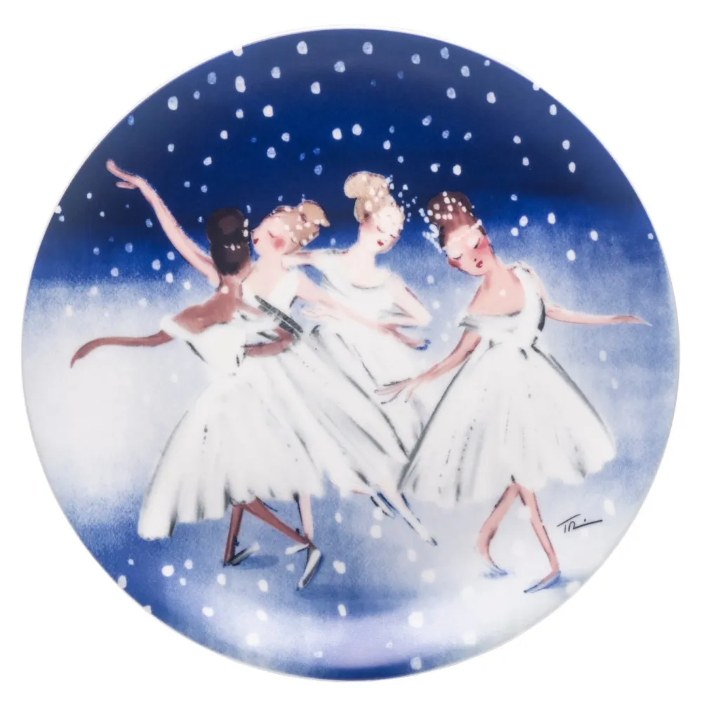 Halcyon Days Waltz of the Snowflakes Coupe Plate Set- Halcyon Days China|Halcyon Days