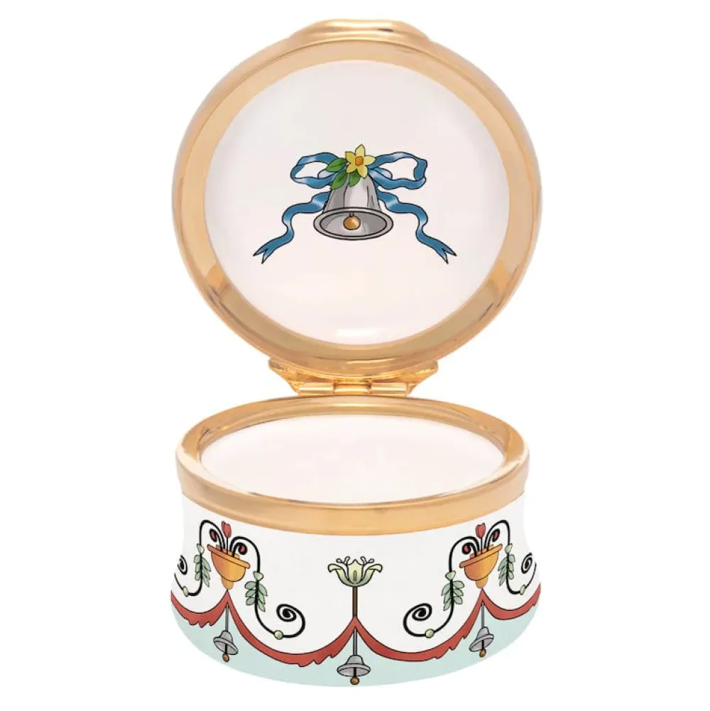 Halcyon Days Wedding Bells Enamel Box- Halcyon Days Enamels