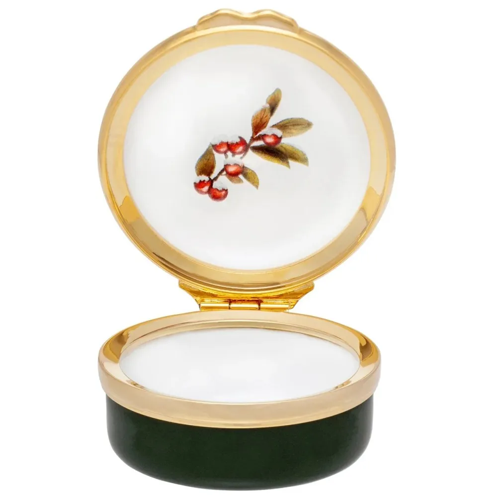 Halcyon Days Woodland Wildfire Robin Enamel Box- Halcyon Days Enamels