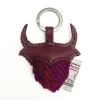 Harris Tweed Purple Check Highland Coo Keyring- Souvenirs