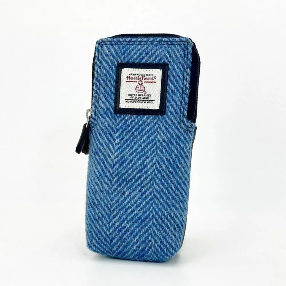 Harris Tweed Sky Blue Double Glasses Sleeve- Sunglasses & Cases