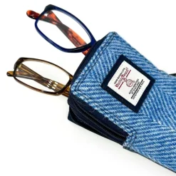 Harris Tweed Sky Blue Double Glasses Sleeve- Sunglasses & Cases
