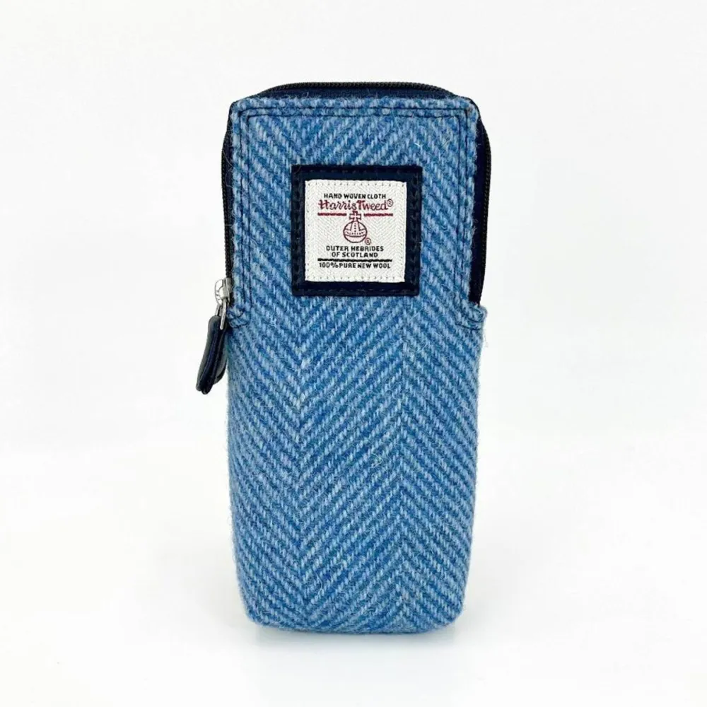 Harris Tweed Sky Blue Double Glasses Sleeve- Sunglasses & Cases