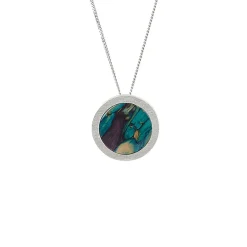 Heathergems Ness Circle Satin Silver Pendant Necklace- Necklaces & Pendants