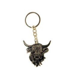 Heilan Coo Black & Gold Enamel Keyring- Souvenirs