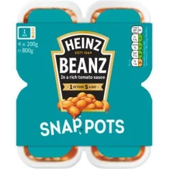 Heinz Baked Beans Snap Pots 4 Pack- Groceries