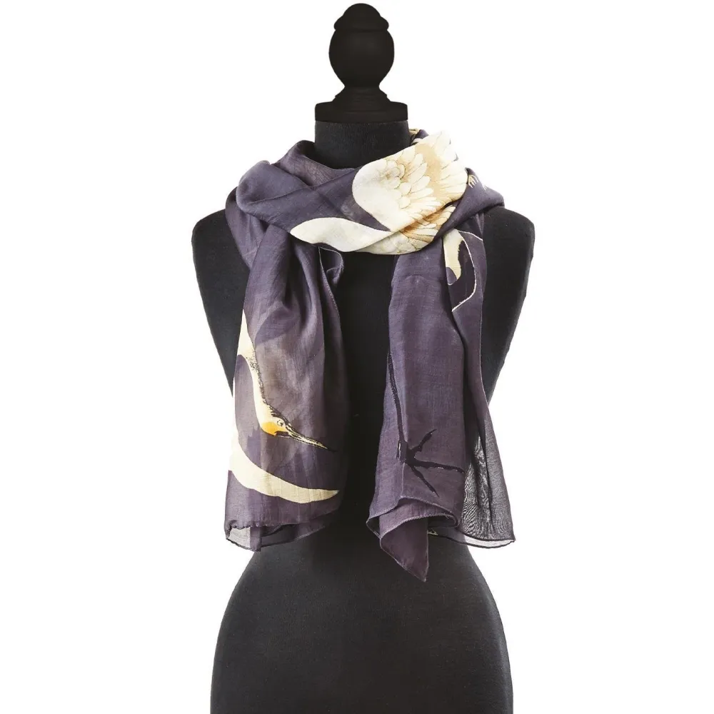 Heron Charcoal Scarf- Scarves & Wraps