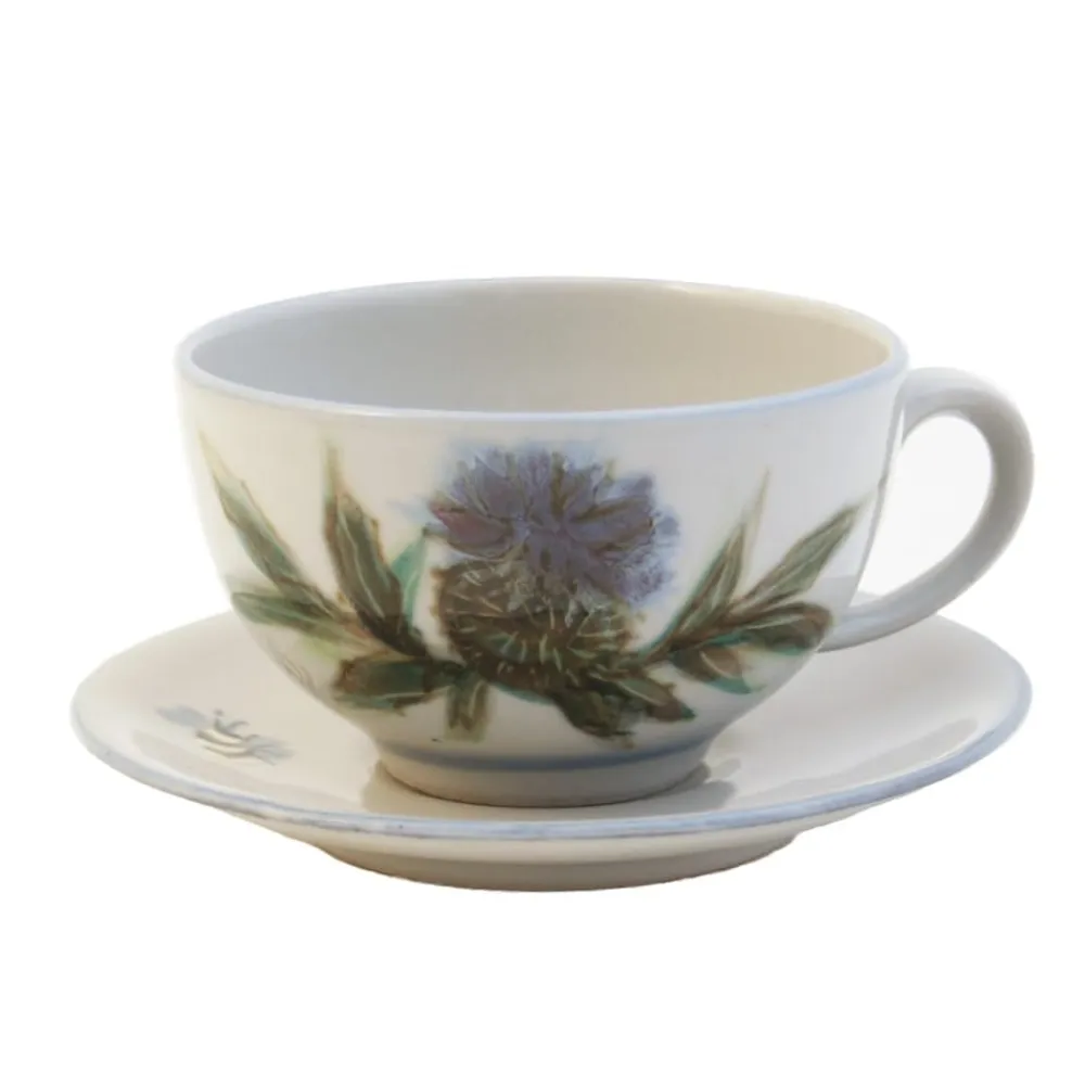 Highland Stoneware Thistle Cappuccino Cup & Saucer- Highland Stoneware|Assorted Mugs
