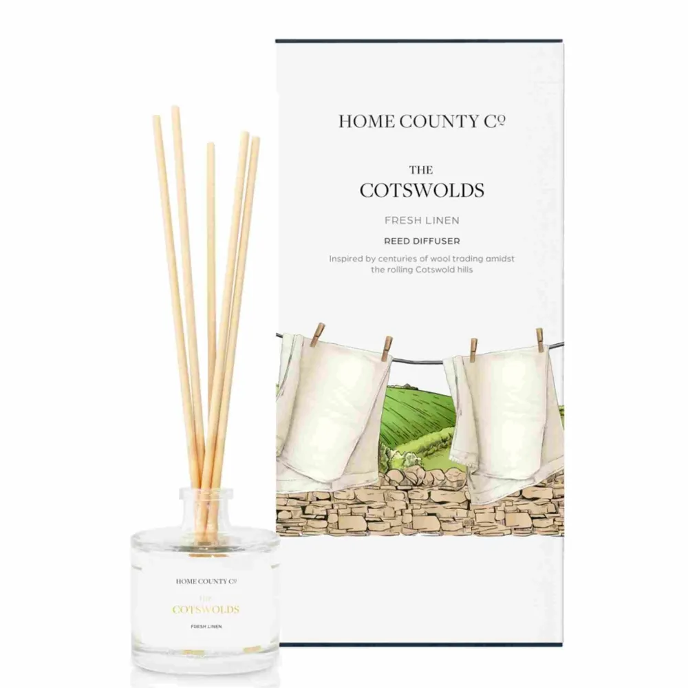 Home County Candle Co. The Cotswolds (Fresh Linen) Reed Diffuser- Home Fragrance