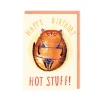 Hot Stuff Cat Birthday Card- Greeting Cards