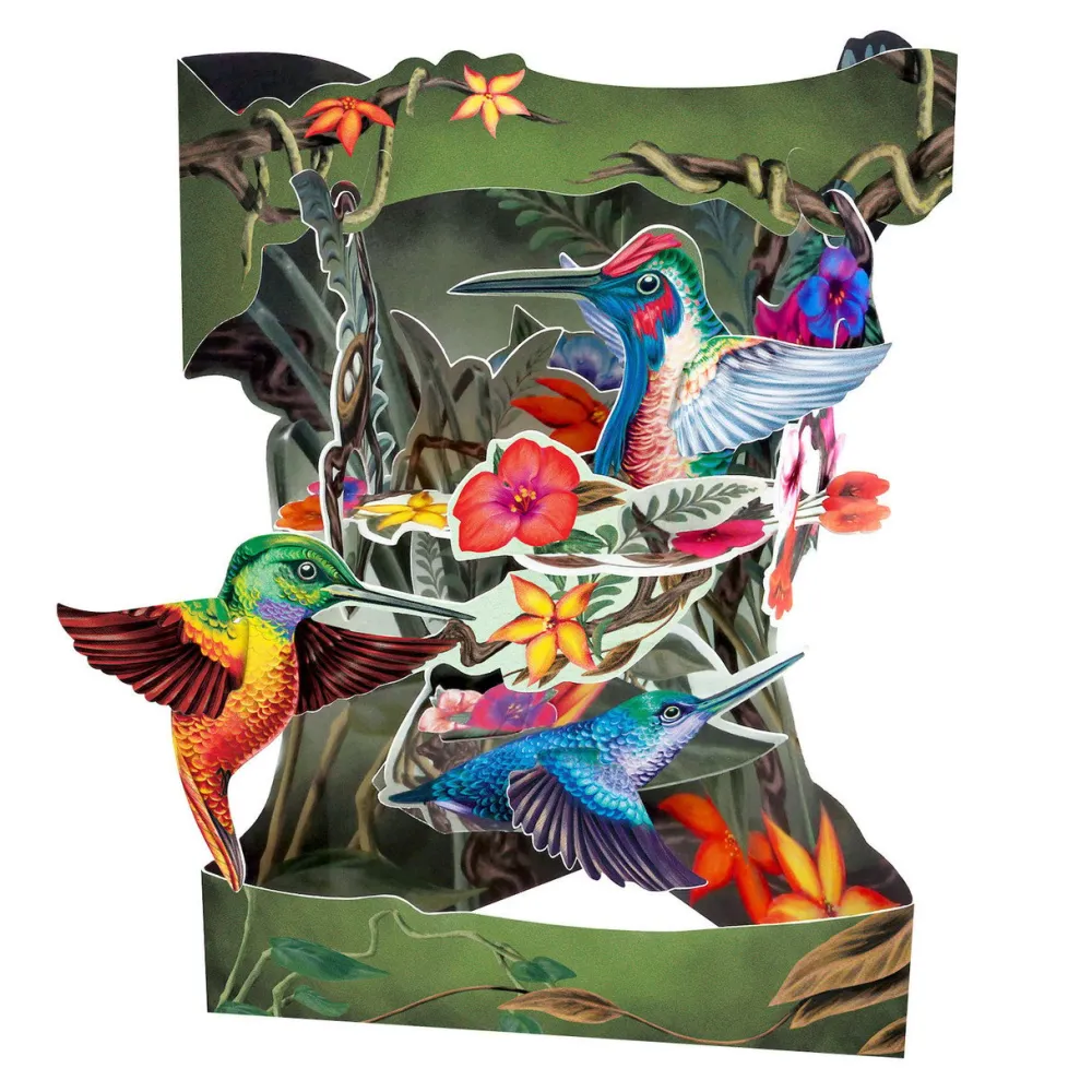 Hummingbirds Swing Card- Greeting Cards