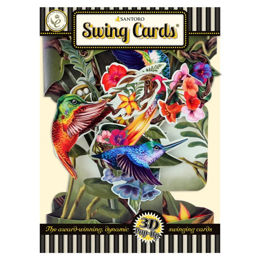 Hummingbirds Swing Card- Greeting Cards