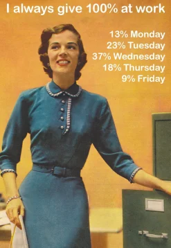 I Always Give 100% at Work Greeting Card- Greeting Cards