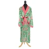 Ikat Print Green Robe Gown- Robes, Nightgowns & Dresses