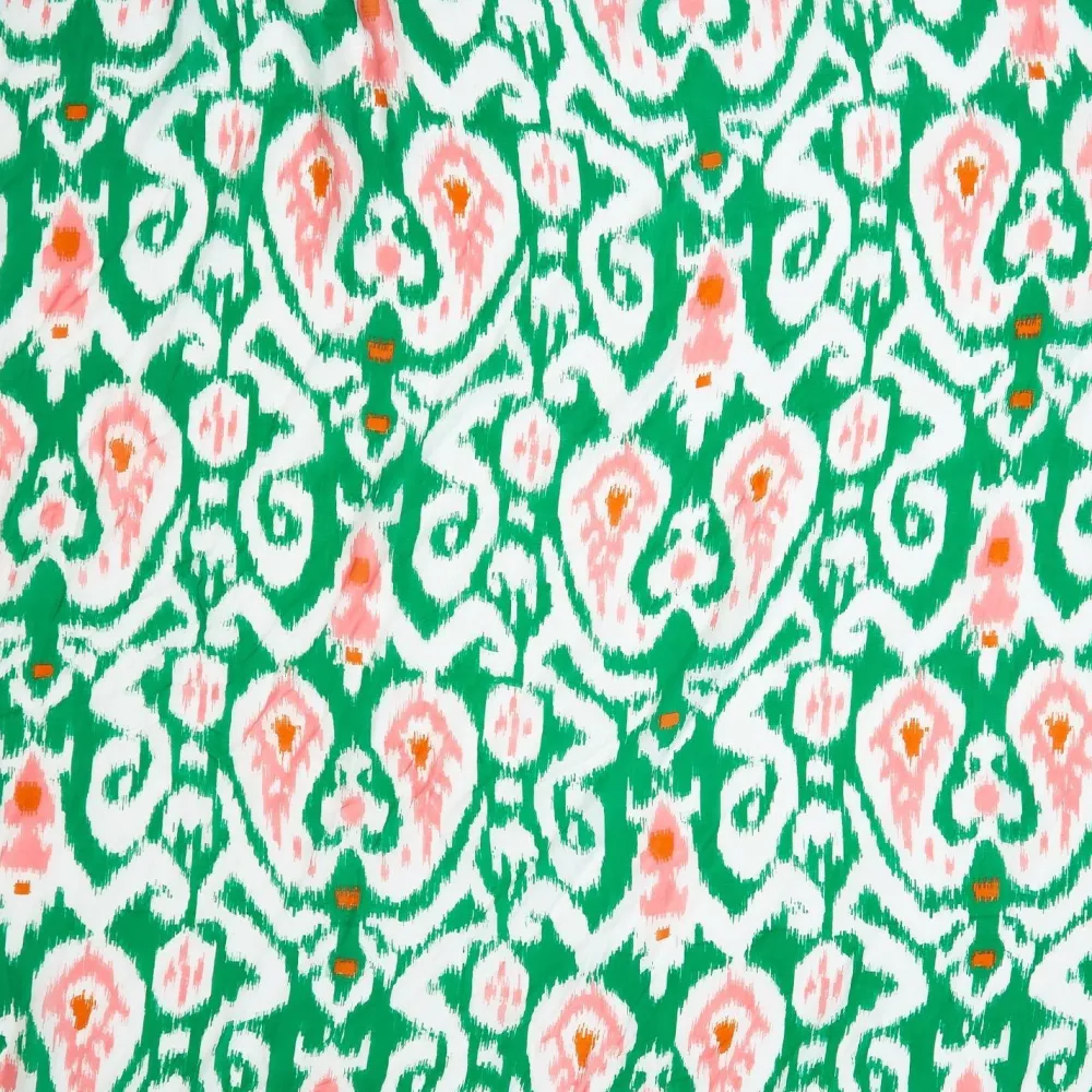 Ikat Print Green Robe Gown- Robes, Nightgowns & Dresses