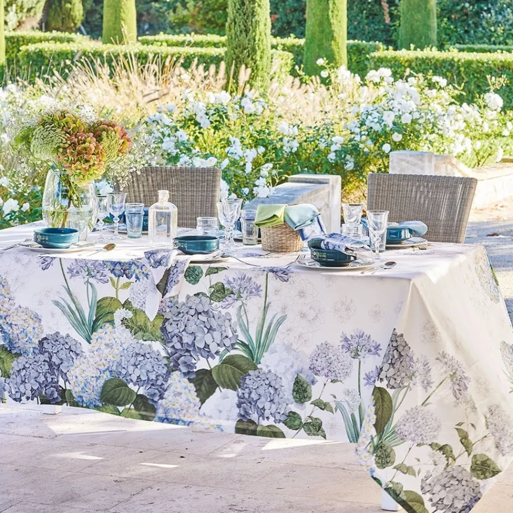 Jardin de Bretagne Bleu 67" Square Tablecloth- Tablecloths