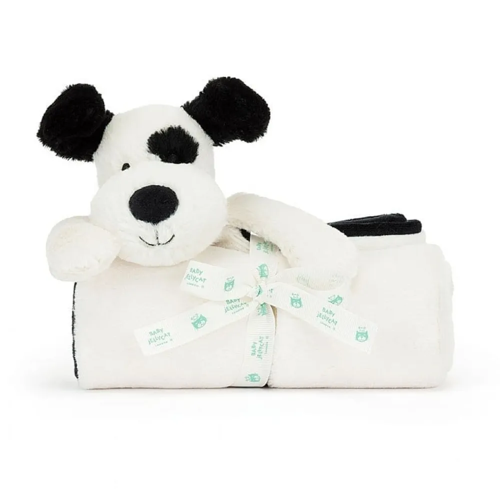 Jellycat Bashful Black & Cream Puppy Blankie- Soft Toys|Toys
