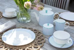 Jo Deakin Ebb Blue & Turquoise Tea Plate- Tea Plates