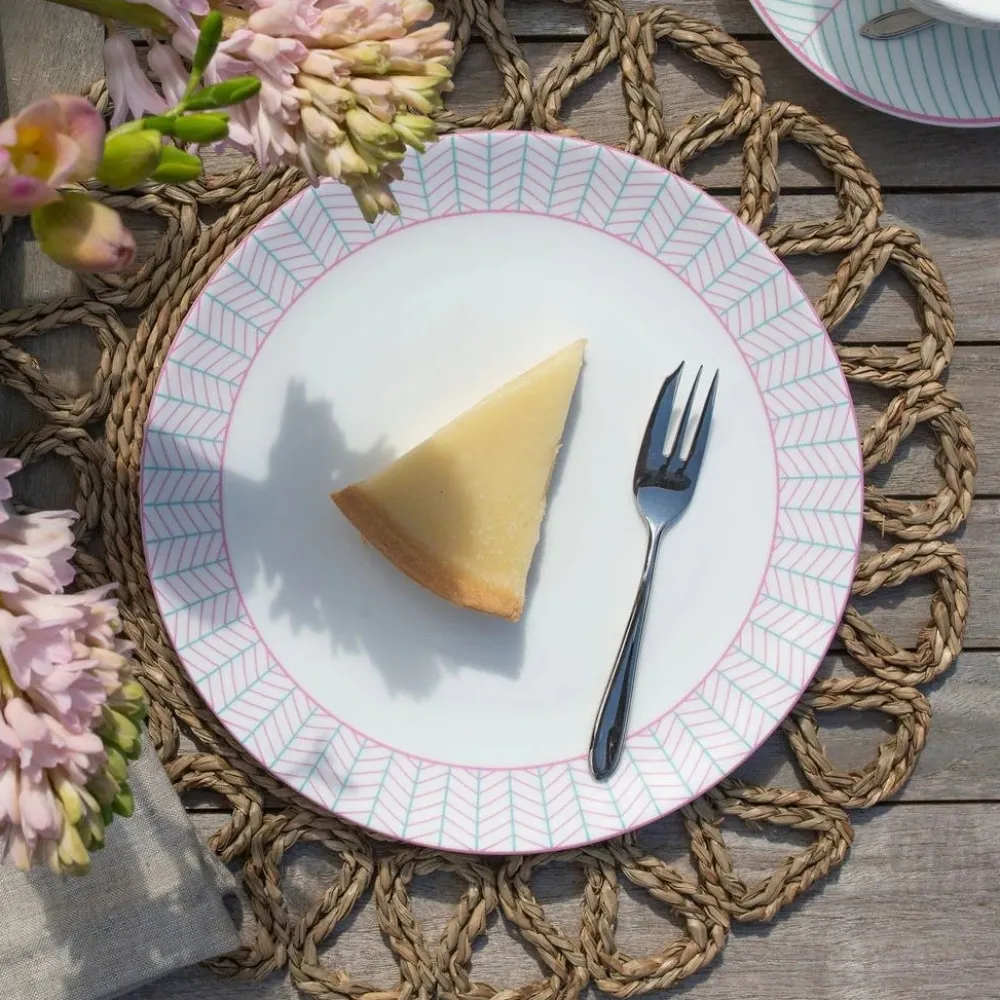 Jo Deakin Ebb Pink & Turquoise Tea Plate- Tea Plates