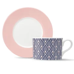 Jo Deakin Gatsby Blue & Blush Pink Cup (Blush Saucer)- Teacups & Saucers