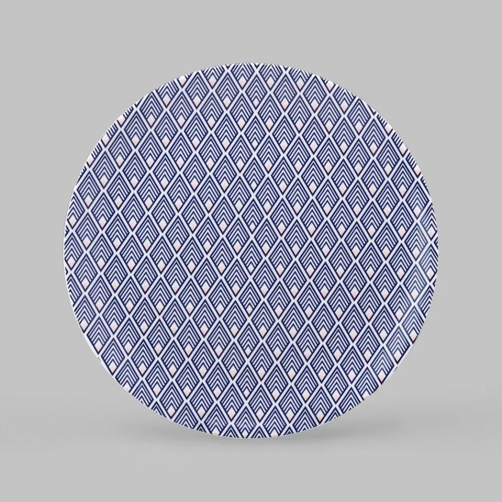 Jo Deakin Gatsby Tea Plate (Blue & Blush Pink)- Tea Plates