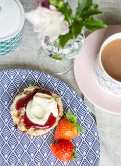 Jo Deakin Gatsby Tea Plate (Blue & Blush Pink)- Tea Plates