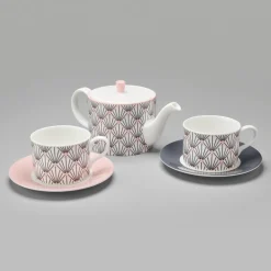 Jo Deakin Zighy Teapot in Grey & Blush Pink- Teapots