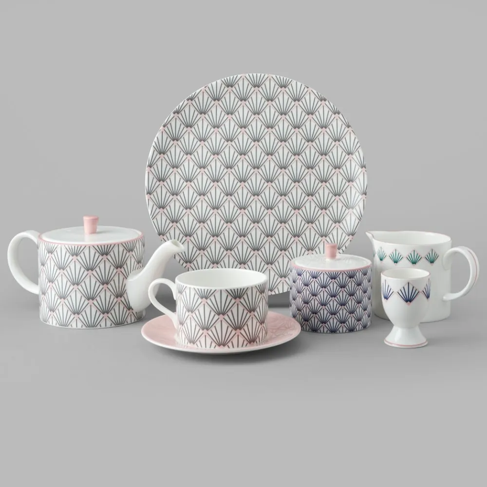 Jo Deakin Zighy Teapot in Grey & Blush Pink- Teapots