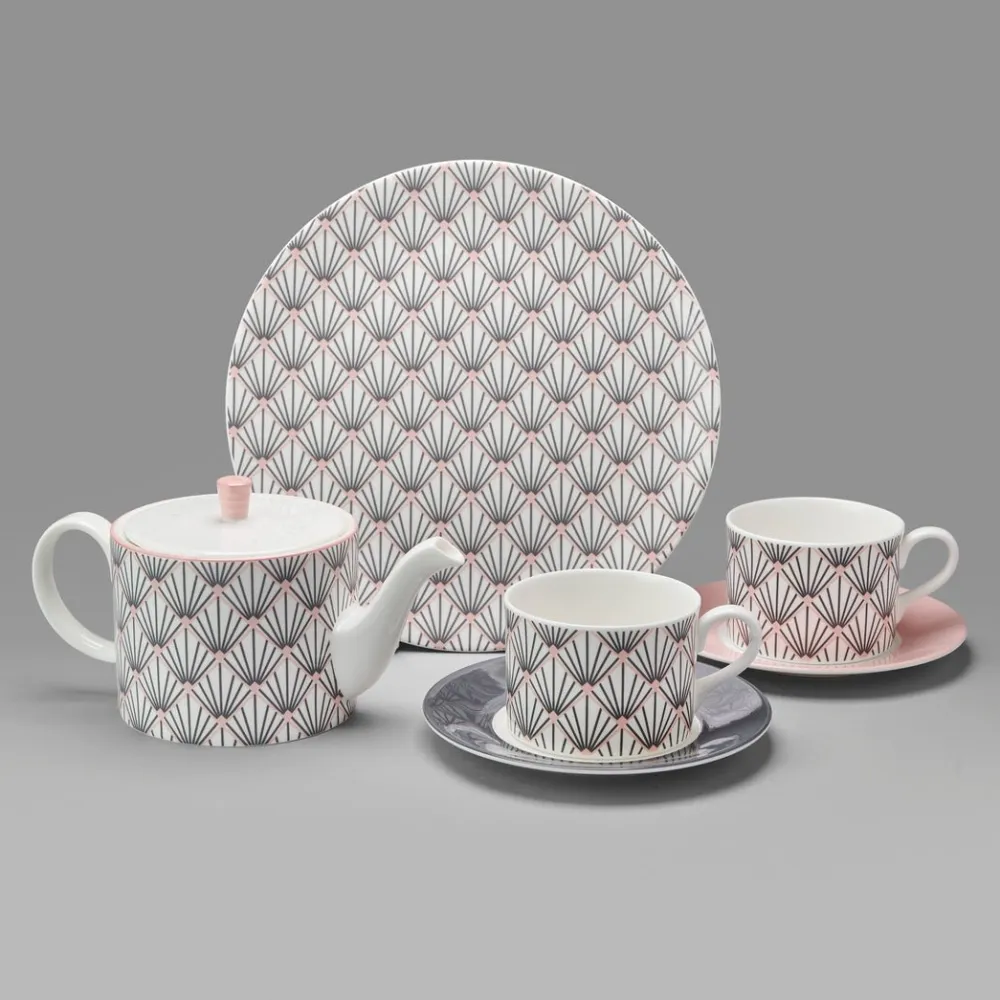 Jo Deakin Zighy Teapot in Grey & Blush Pink- Teapots