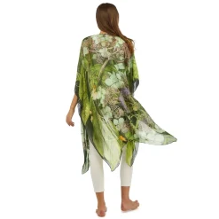 KEW Hydrangea Print Lime Long Kimono- Robes, Nightgowns & Dresses