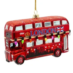 Kurt Adler London Bus Glass Ornament- Souvenirs|Cultural Icons