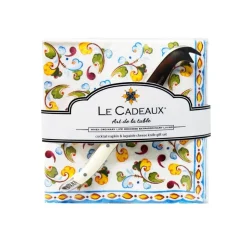 Le Cadeaux Toscana Paper Cocktail Napkins with Small Cheese Knife Gift Set- Kitchen Tools