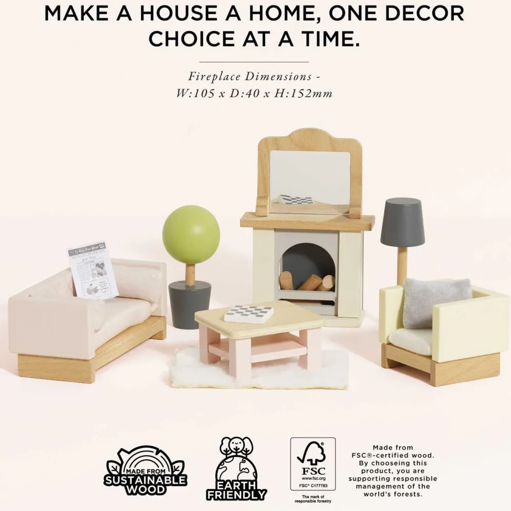 Le Toy Van Daisylane Dolls House Sitting Room Furniture Set- Toys