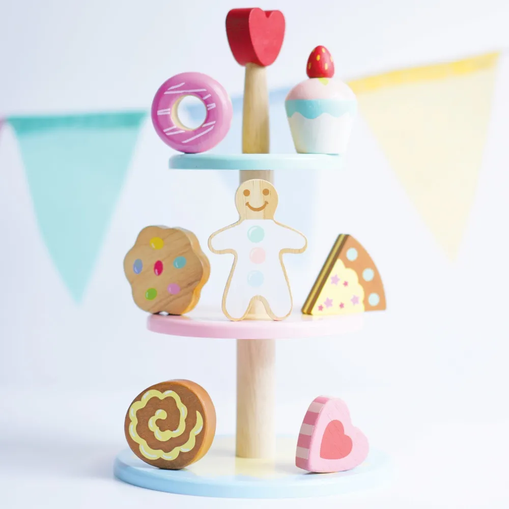 Le Toy Van Honeybake Three Tier Patisserie Cake Stand Set- Toys