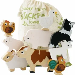 Le Toy Van Stacking Farmyard Animals & Bag- Toys