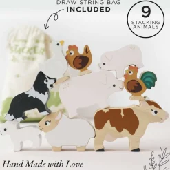 Le Toy Van Stacking Farmyard Animals & Bag- Toys