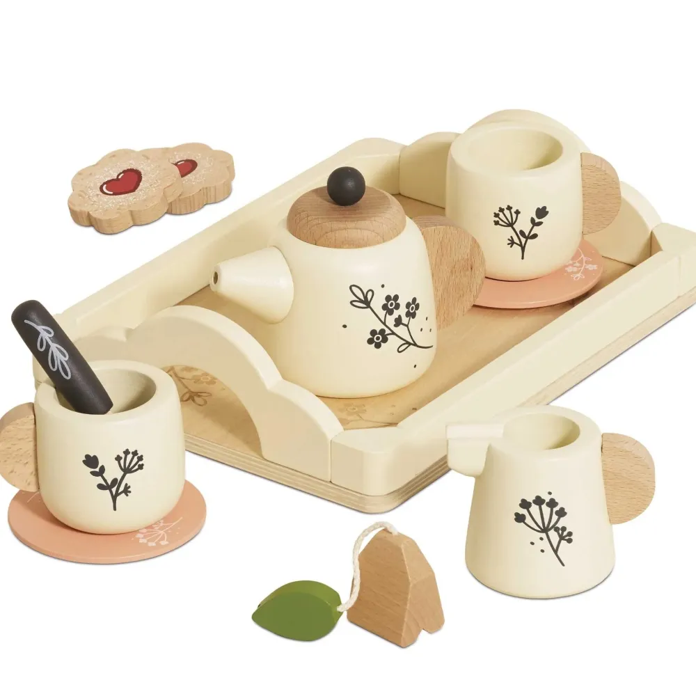 Le Toy Van Vintage Wooden Tea Set & Tray- Toys