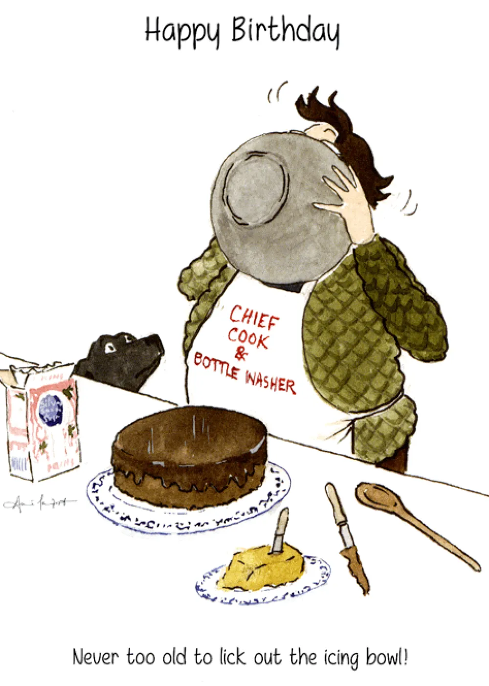 Lick The Bowl Birthday Card- Greeting Cards