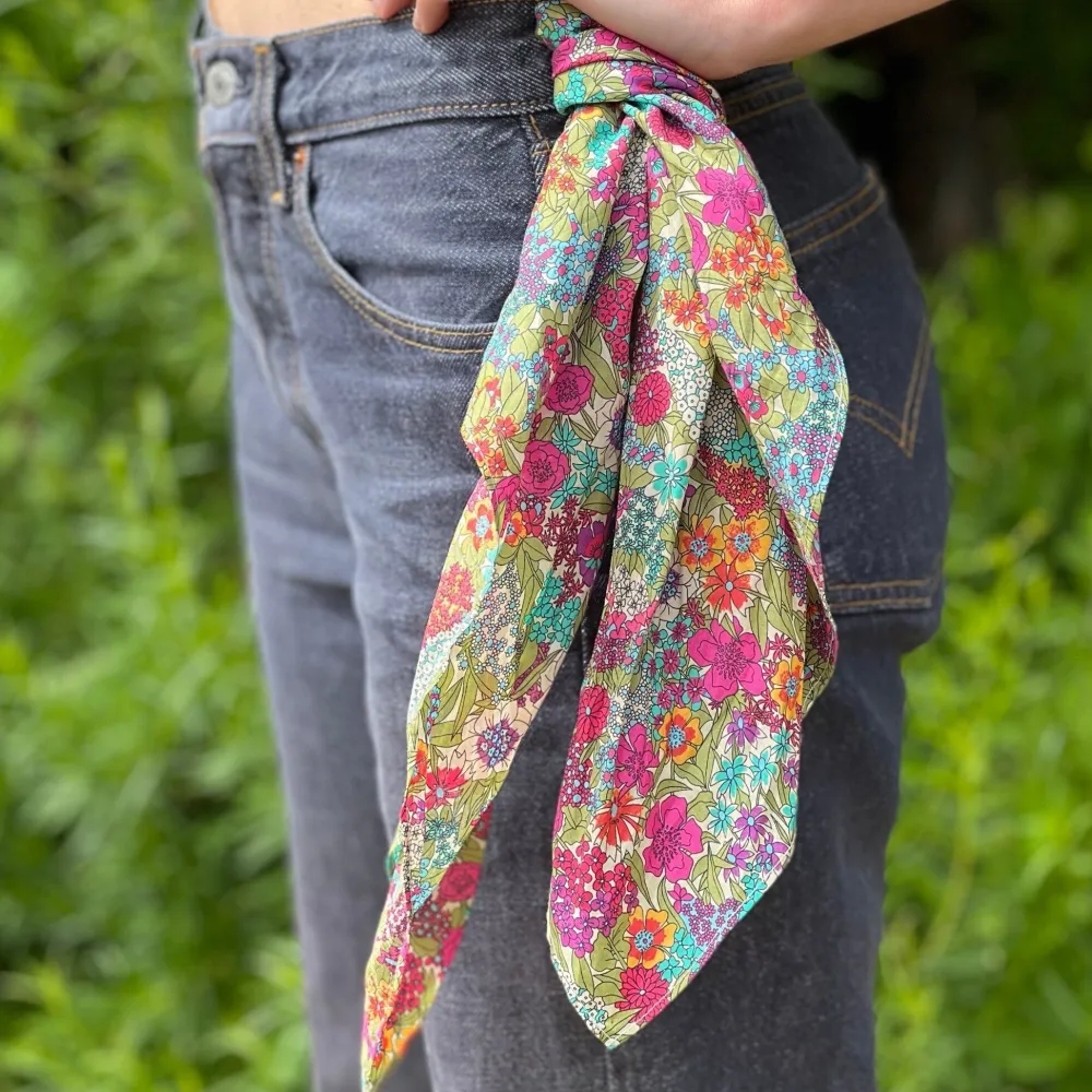 Lime Ciara Square Bandana- Handkerchiefs|Scarves & Wraps