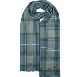 Lochcarron of Scotland Alba Chisholm Hunting Blue Extra Fine Merino Stole- Scarves & Wraps