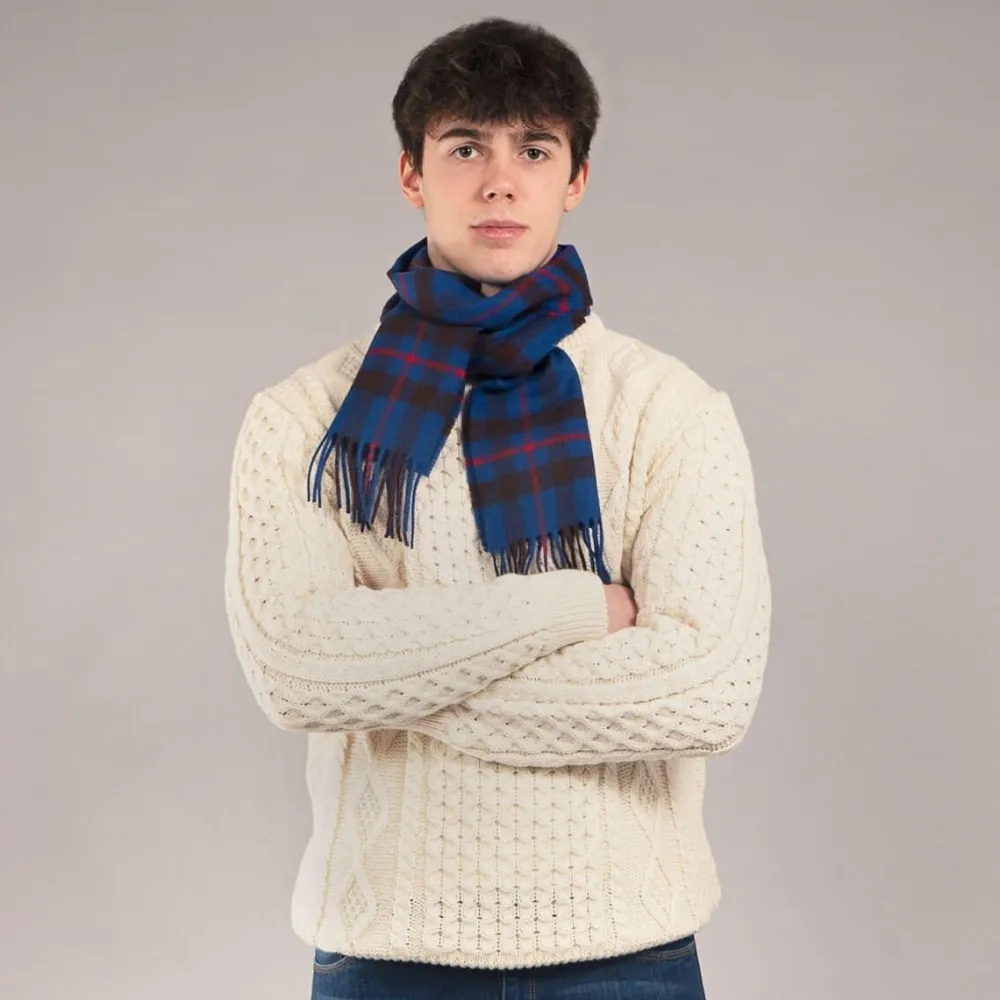 Lochcarron of Scotland Bowhill Elliot Modern Tartan Lambswool Scarf- Scarves & Wraps