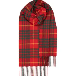 Lochcarron of Scotland Bowhill Cameron Modern Tartan Lambswool Scarf- Scarves & Wraps
