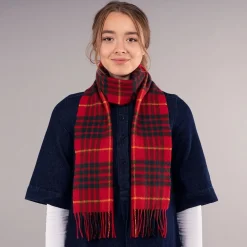 Lochcarron of Scotland Bowhill Cameron Modern Tartan Lambswool Scarf- Scarves & Wraps