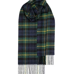 Lochcarron of Scotland Bowhill Gordon Clan Modern Tartan Lambswool Scarf- Scarves & Wraps