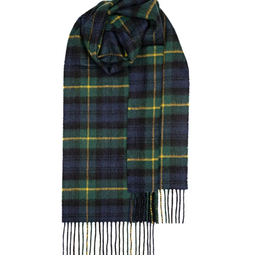 Lochcarron of Scotland Bowhill Gordon Clan Modern Tartan Lambswool Scarf- Scarves & Wraps